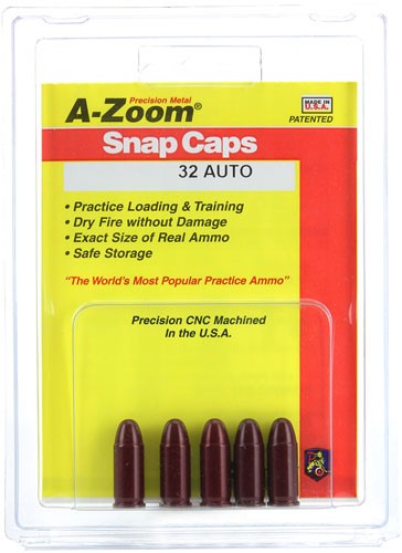 5-PACKA-ZOOM METAL SNAP CAP .32ACP - American Ordnance