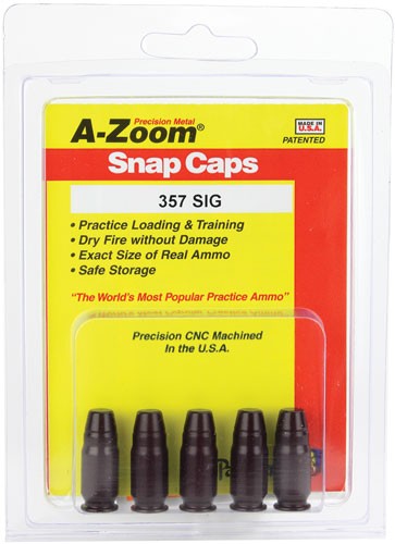 5-PACKA-ZOOM METAL SNAP CAP .357SIG - American Ordnance