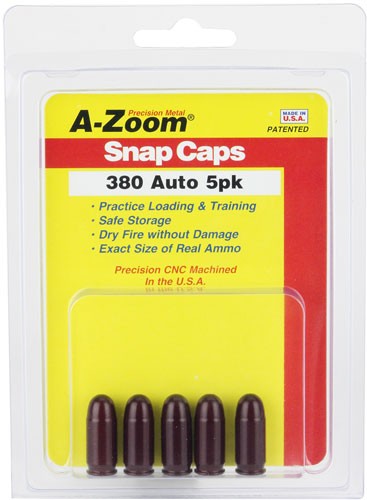 5-PACKA-ZOOM METAL SNAP CAP  .380ACP - American Ordnance