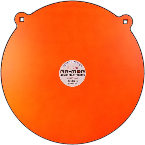 3/8" THICK STEEL ORANGE ROUNDAR-MOR 16" AR500 STEEL GONG - American Ordnance