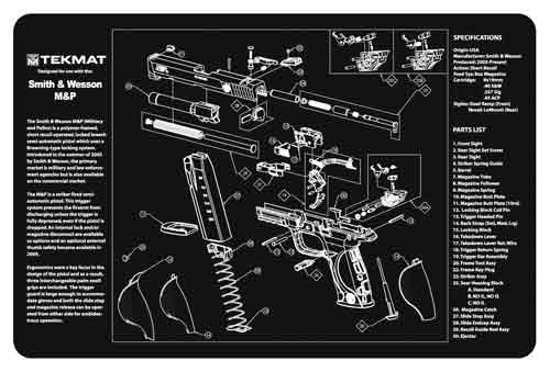 11&quot;x17&quot; S&amp;W M&amp;P PISTOLTEKMAT ARMORERS BENCH MAT - American Ordnance