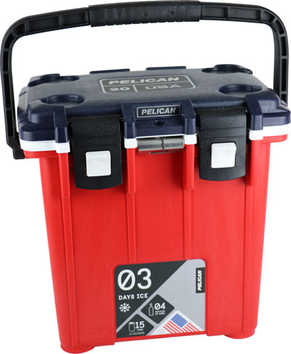 ELITE RED/WHITE/BLUE-BODY REDPELICAN COOLERS IM 20 QUART - American Ordnance