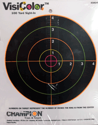 8&quot; BULLSEYE 10-PACKCHAMPION VISICOLOR TARGET - American Ordnance