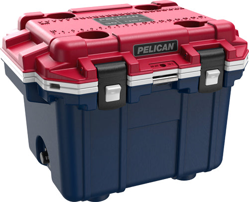 ELITE BLUE/RED LIDPELICAN COOLERS IM 30 QUART - American Ordnance