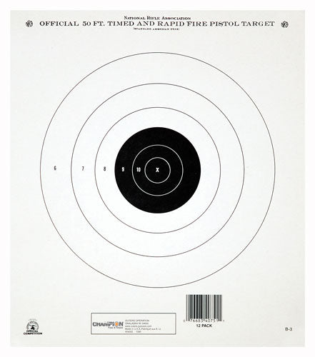 50FT. TIMED RAPID FIRE 12PKCHAMPION TGT PAPER 10.5&quot;X12&quot; - American Ordnance