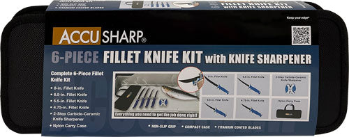 KIT W/SHARPENER &amp; ZIP CASEACCUSHARP 6-PIECE FILLET KNIFE - American Ordnance