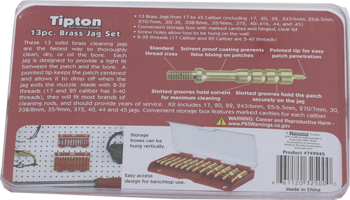 BRASS JAG SET W/STORAGE CASETIPTON 13-PIECE BRONZE SOLID - American Ordnance