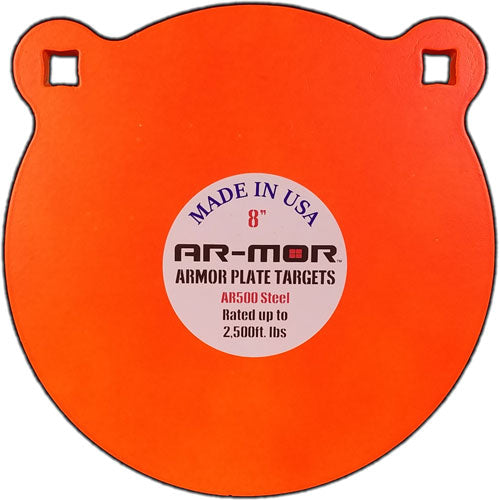 1/2" THICK STEEL ORANGE ROUNDAR-MOR 8" AR500 STEEL GONG - American Ordnance