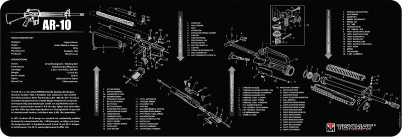 12&quot;X36&quot; AR-10 BLACKTEKMAT ARMORERS BENCH MAT - American Ordnance