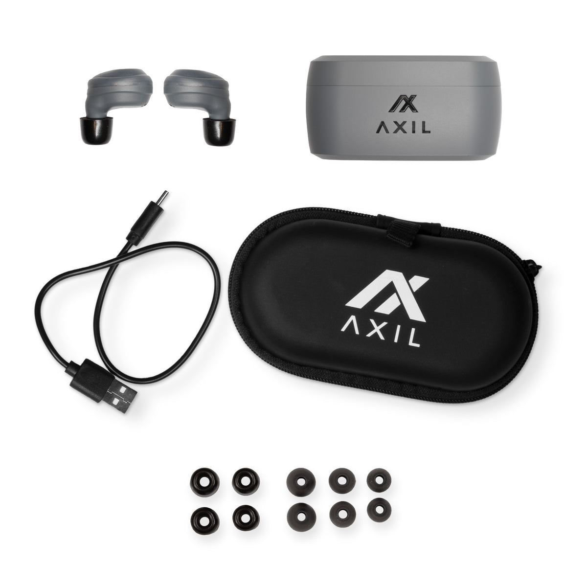 AXIL XCOR TAC DIGITAL EARBUDS GRY - American Ordnance