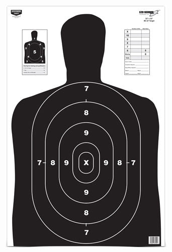 BC27 SILHOUETTE 5 TARGETSB/C TARGET EZE-SCORER 23"X35" - American Ordnance