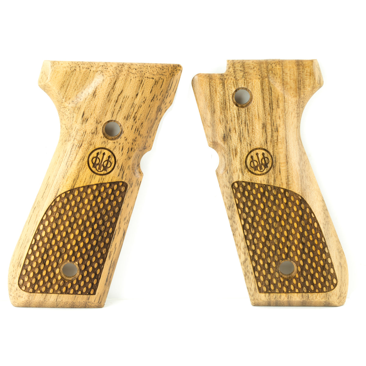 BERETTA GRIPS 92 96 WOOD OVAL CHKRNG - American Ordnance