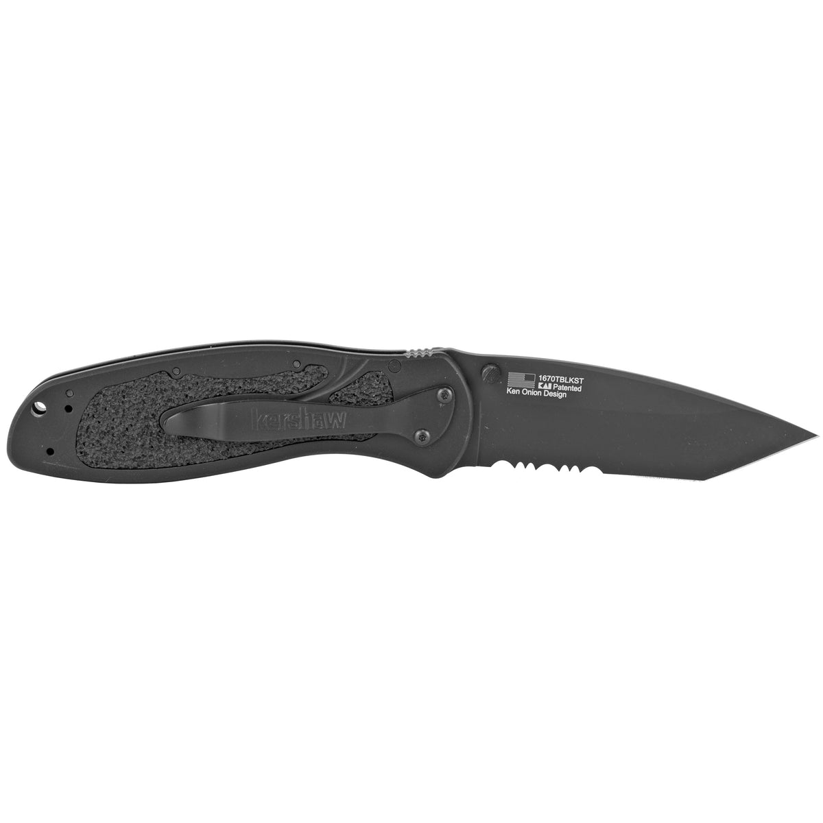 KERSHAW BLUR TANTO 3.4&quot; BLK/BLK SERR - American Ordnance