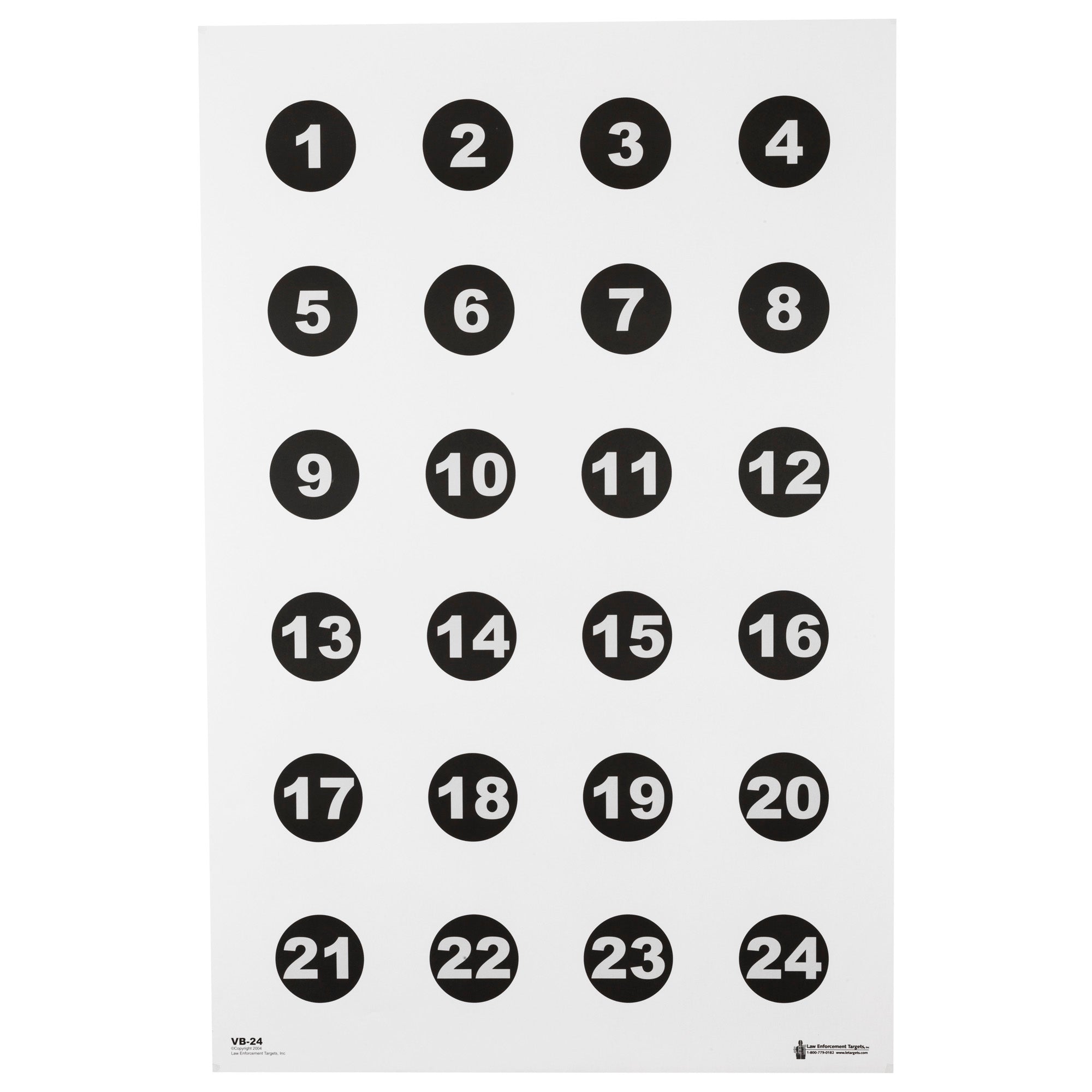 ACTION TGT 24 3" NMBR CIRCLES 100PK - American Ordnance