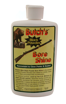 BORE SHINE 8OZ. BOTTLELYMAN BUTCH'S BLACK POWDER - American Ordnance