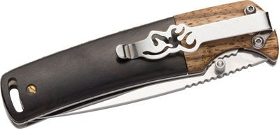 FOLDING HUNTER 3&quot; BLADE WOODBROWNING KNIFE BUCKMARK - American Ordnance