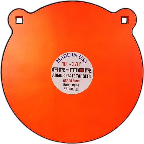 3/8" THICK STEEL ORANGE ROUNDAR-MOR 10" AR500 STEEL GONG - American Ordnance