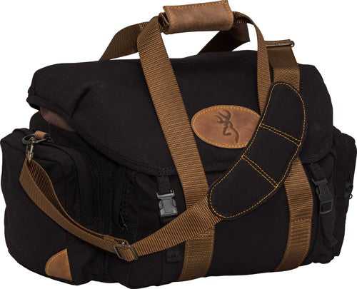 BAG 19"WX11.5"HX13"D BLK/BRNBROWNING LONA CANVAS SHOOTING - American Ordnance