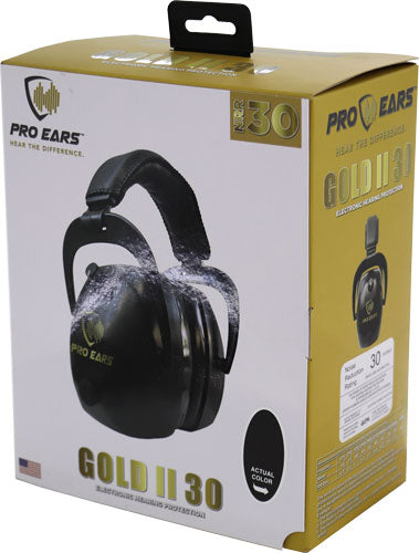 ELECTRONIC W/PADDED BASE BLKPRO EARS GOLD II 30 EAR MUFF - American Ordnance