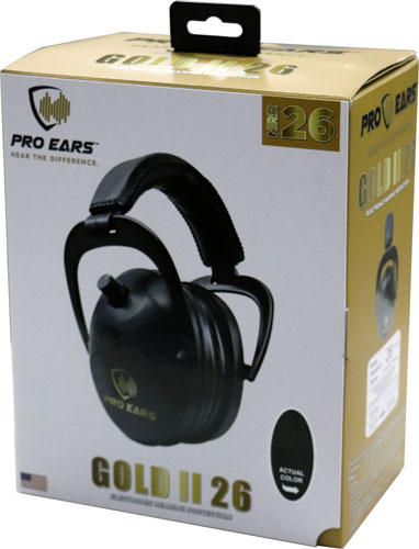 ELECTRONIC W/PADDED BASE BLKPRO EARS GOLD II 26 EAR MUFF - American Ordnance