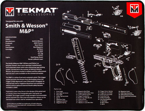 ULTRA 15"X20" S&W MP BLACKTEKMAT ARMORERS BENCH MAT - American Ordnance