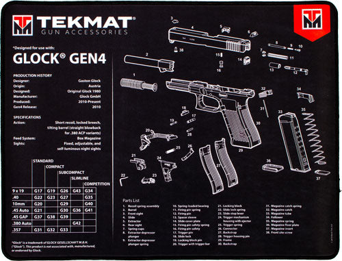 ULTRA 15&quot;X20&quot; FOR GLOCK G4 BLKTEKMAT ARMORERS BENCH MAT - American Ordnance