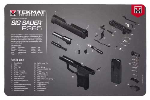 11"X17" SIGARMS P365 BLACKTEKMAT ARMORERS BENCH MAT - American Ordnance