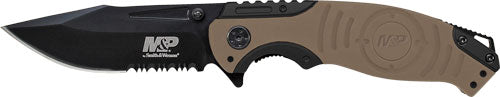 3.5" BLACK/DESERT TAN CLIP PTS&W KNIFE M&P INDEX FLIPPER - American Ordnance