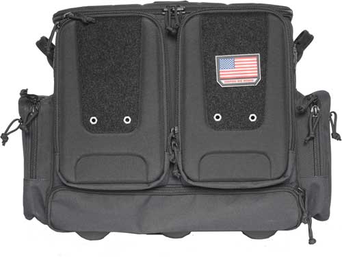 HOLDS 10 HANDGUNS BLACK NYLONGPS TACTICAL ROLLING RANGE BAG - American Ordnance