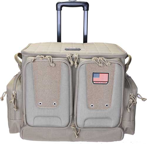 HOLDS 10 HANDGUNS TAN<GPS TACTICAL ROLLING RANGE BAG - American Ordnance