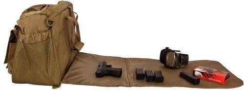 FOLD OUT WORK/CLEANING GUN MATRED ROCK DELUXE RANGE BAG TAN - American Ordnance