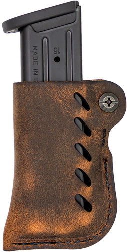 SINGLE STACK FLEX VENT DIS BRNVERSACARRY LEATHER MAG HOLDER - American Ordnance