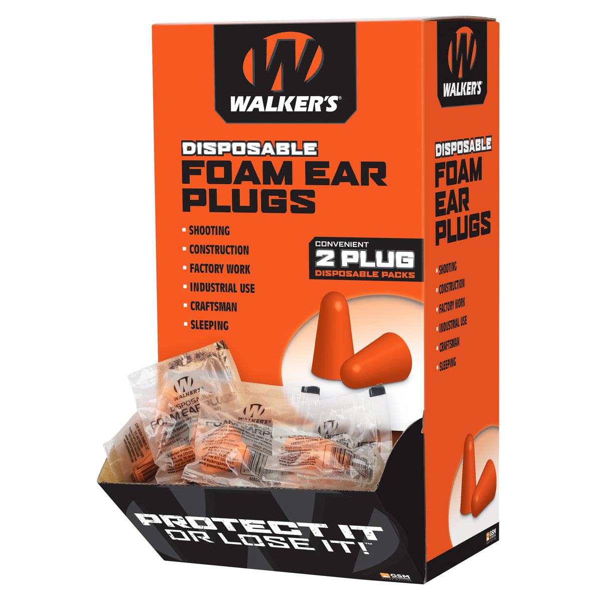 WALKER&#39;S FOAM EAR PLUGS 200PK BOX - American Ordnance