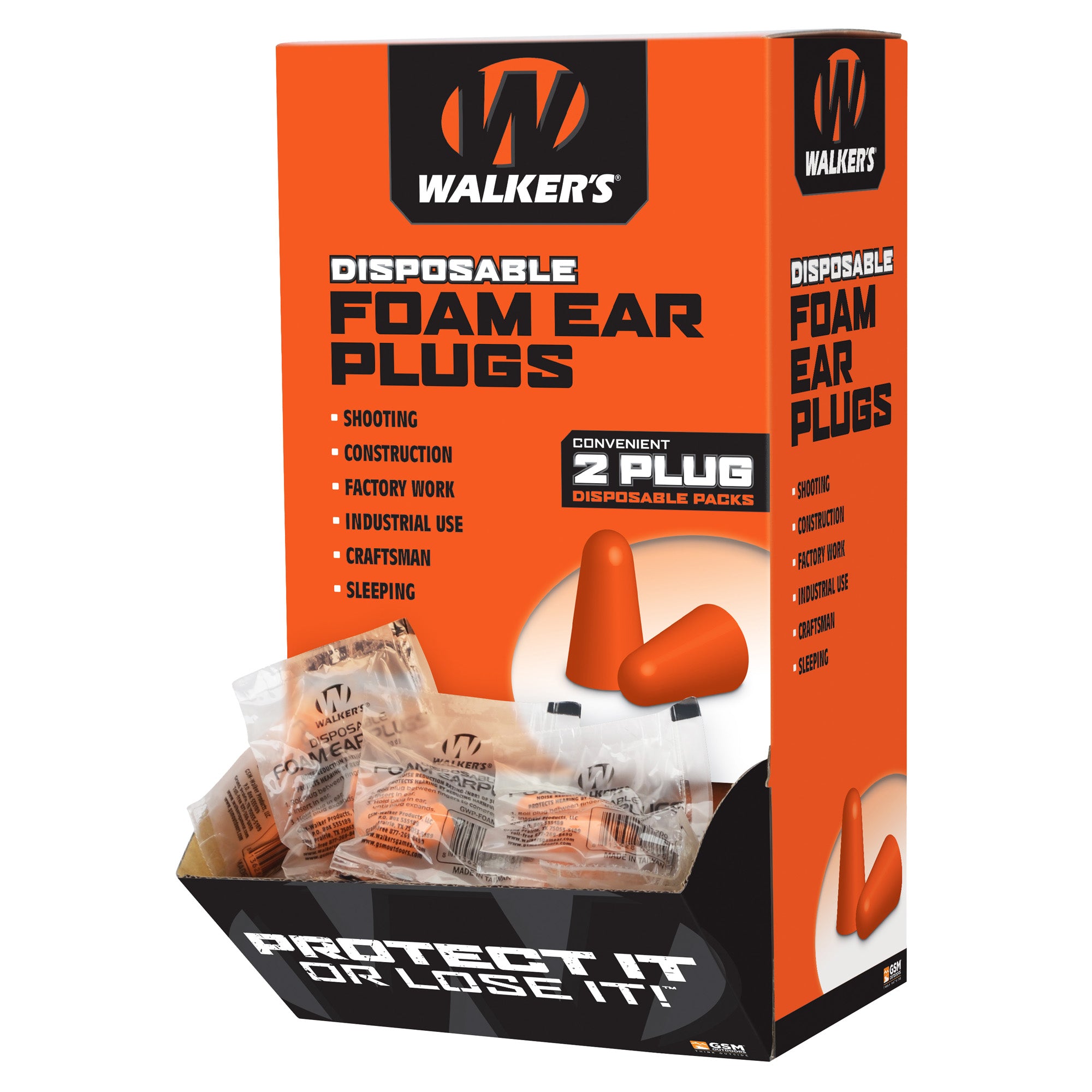 WALKER'S FOAM EAR PLUGS 200PK BOX - American Ordnance