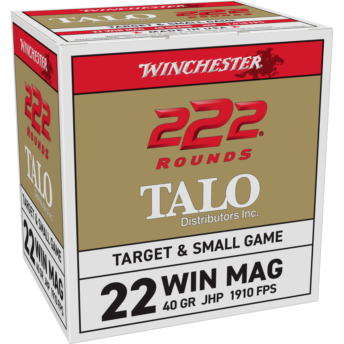 WINCHESTER 22WMR 40GR JHP 222RD