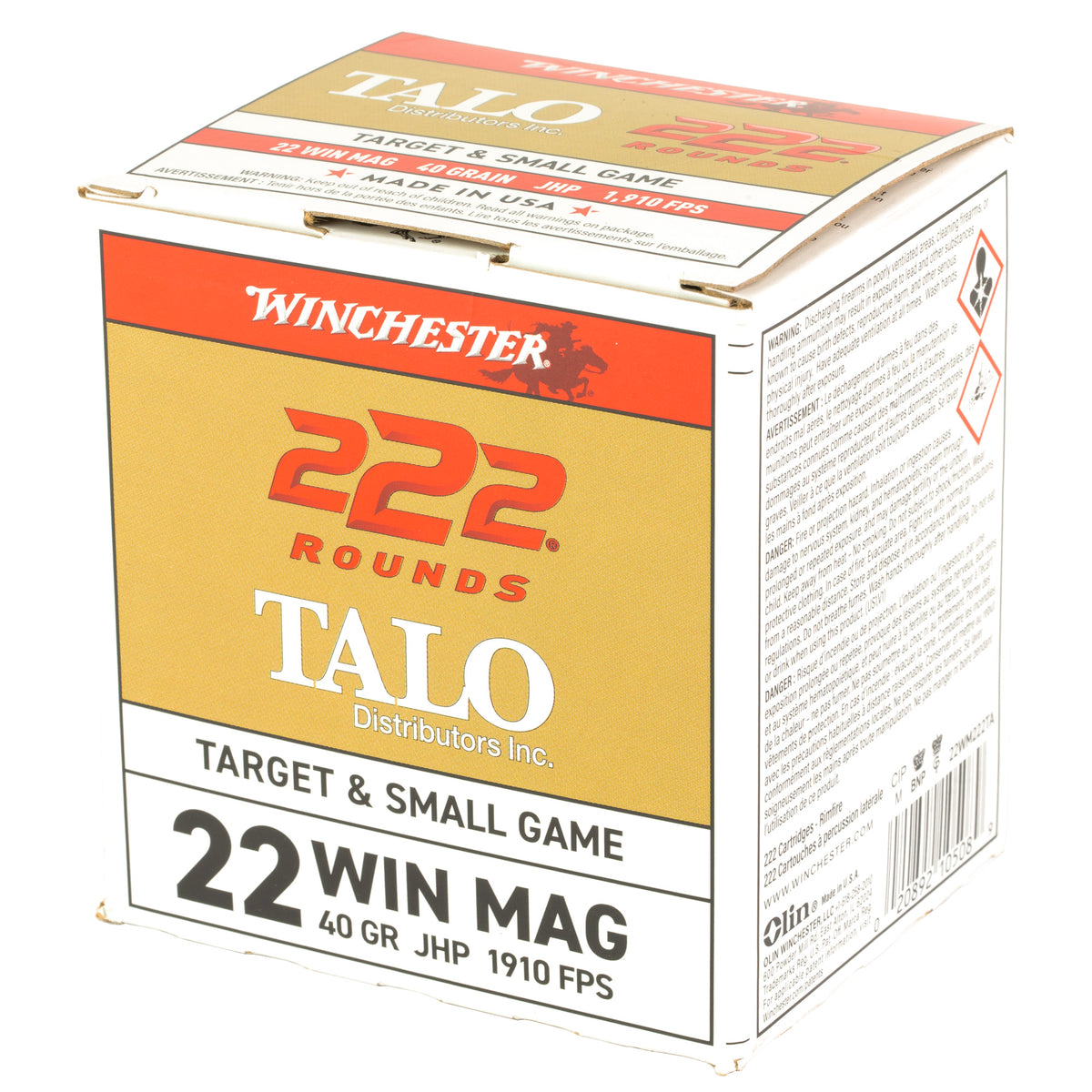 WINCHESTER 22WMR 40GR JHP 222RD