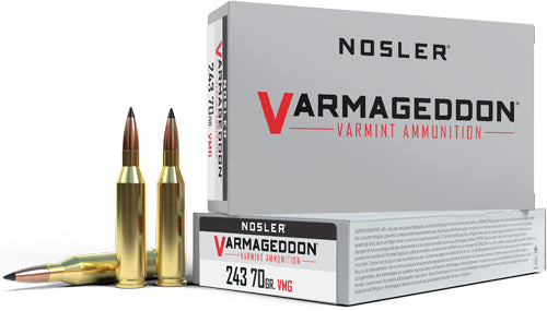 NOSLER VARMAGEDDON 243 WIN 70GR FBT 20RD