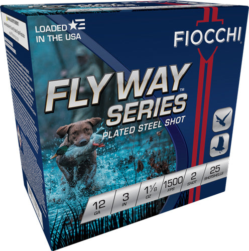 FIOCCHI FLYWAY 12GA 3&quot; 1-1/8OZ #2 1500FPS 25RD