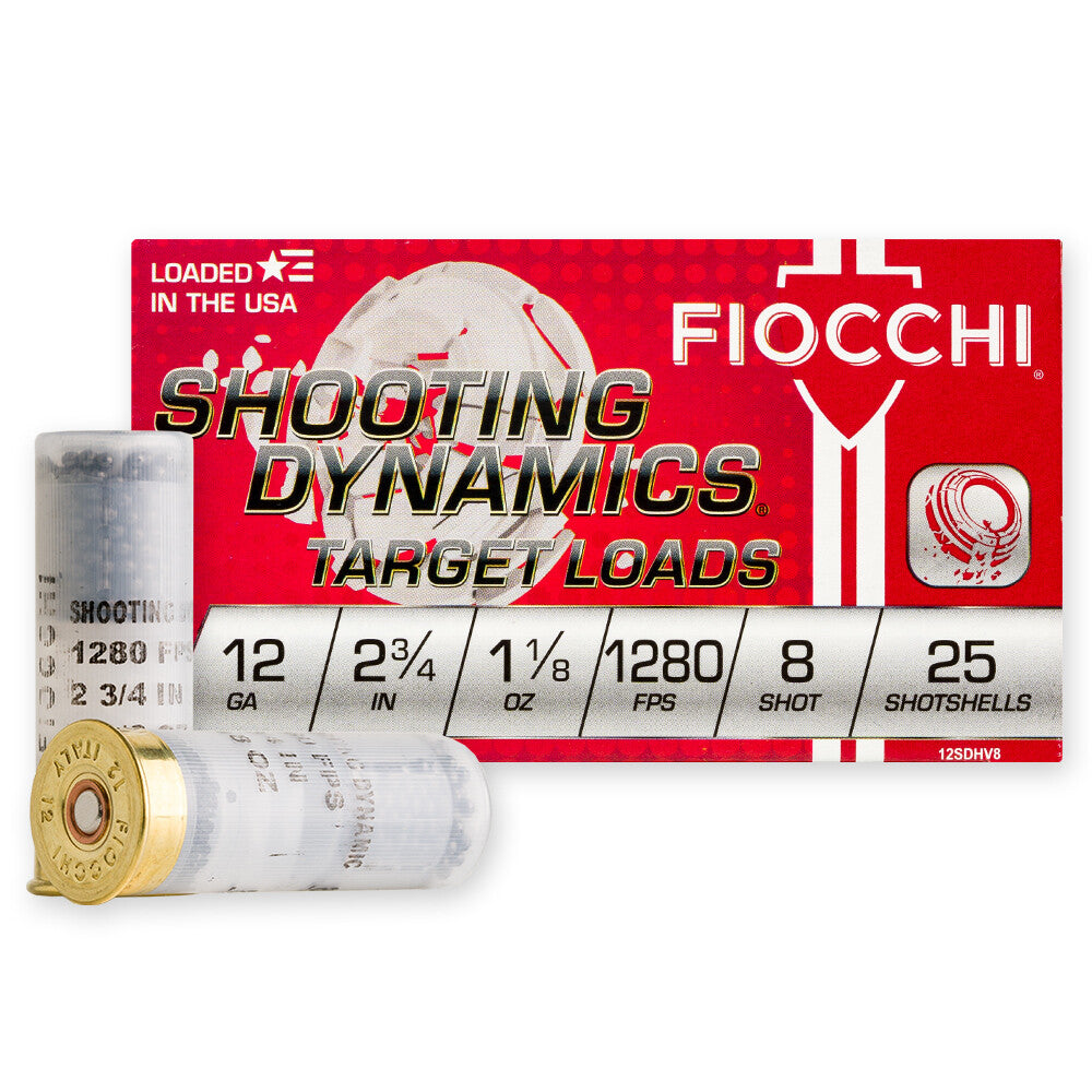 FIOCCHI 12GA 2.75&quot; 1-1/8OZ #8 1280FPS 250RD CASE