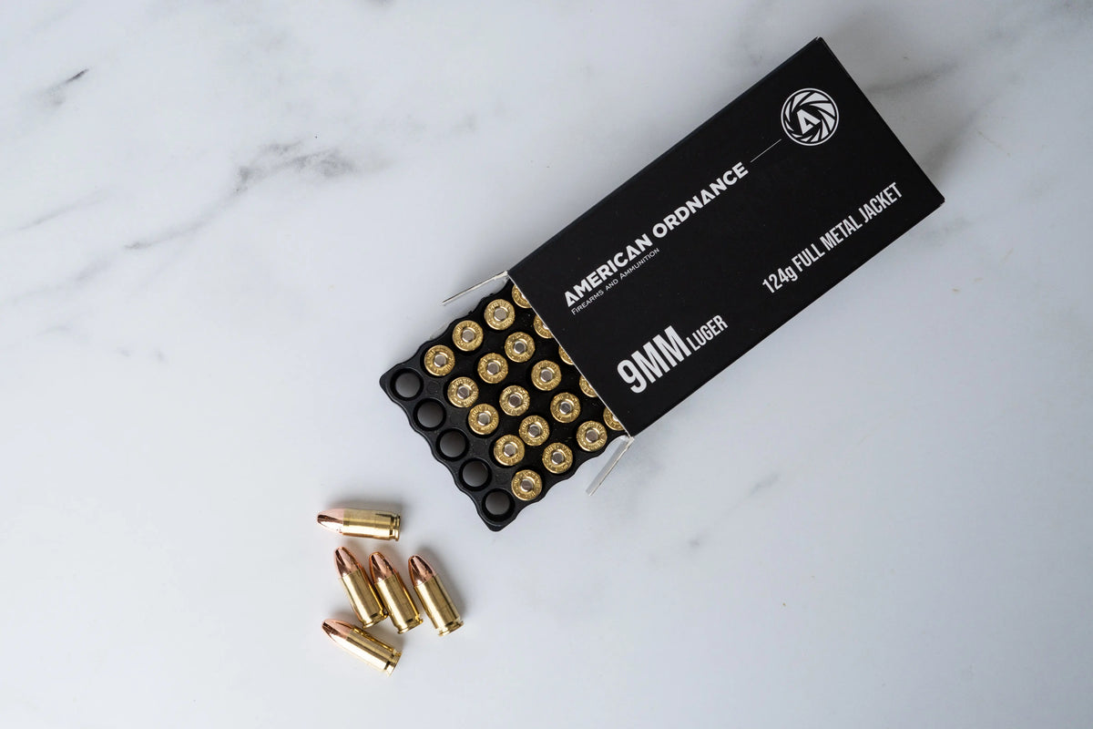 9mm 124g FMJ 500rd Bulk Pack - American Ordnance