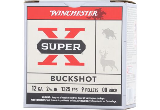 00 BUCK 9 PELLETS 25RD 10BX/CSWINCHESTER SUPER-X 12GA 2.75" Winchester Ammunition