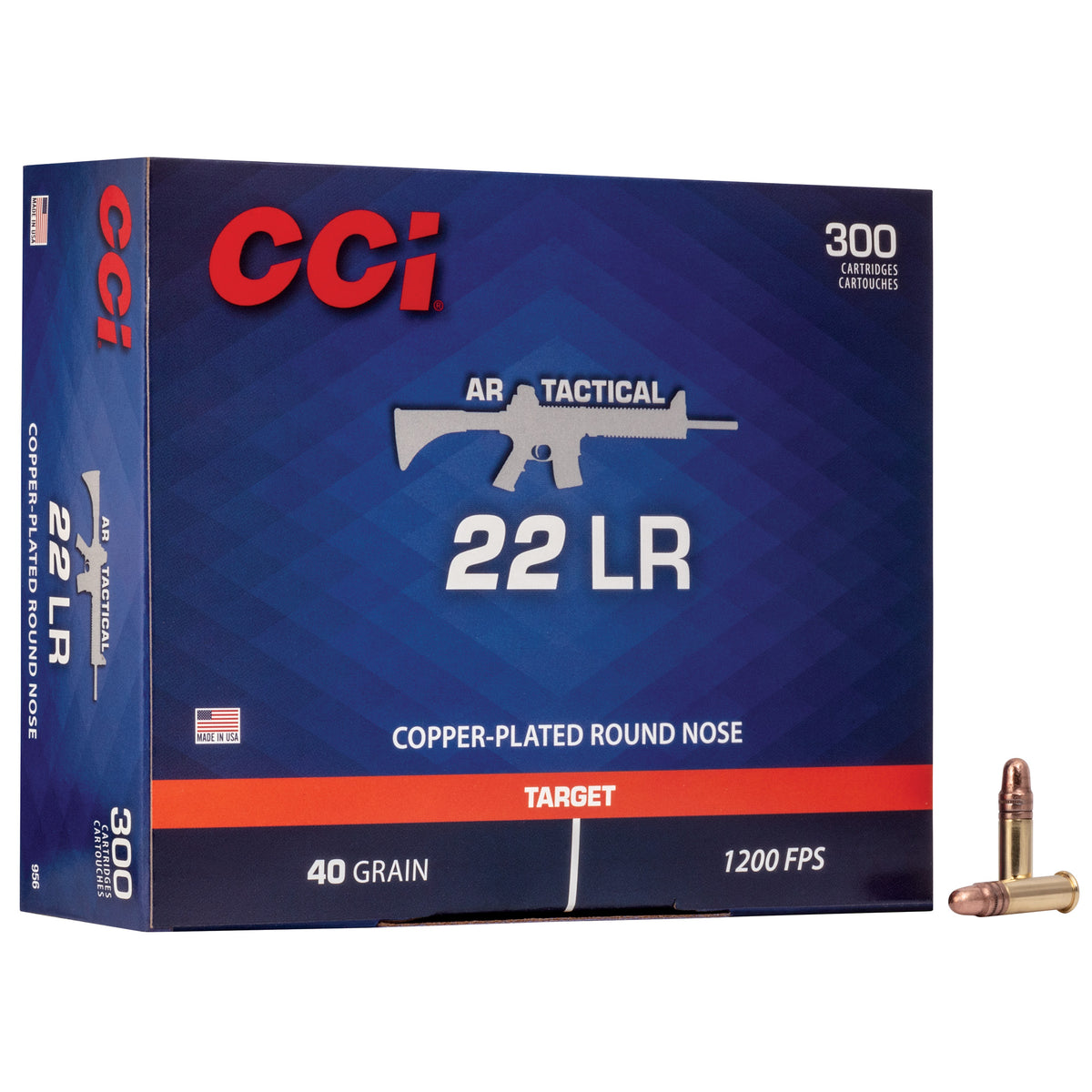 CCI TACTICAL 22LR 40GR PLATED RN 1200FPS 300RD