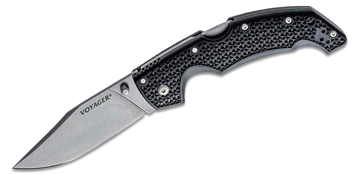 COLD STEEL LARGE VOYAGER 4&quot; PLAIN EDGE BLADE CLIP FOLDER