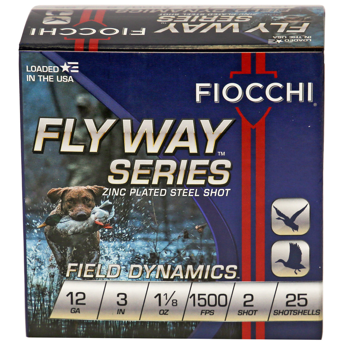 FIOCCHI FLYWAY 12GA 3&quot; 1-1/8OZ #2 1500FPS 25RD