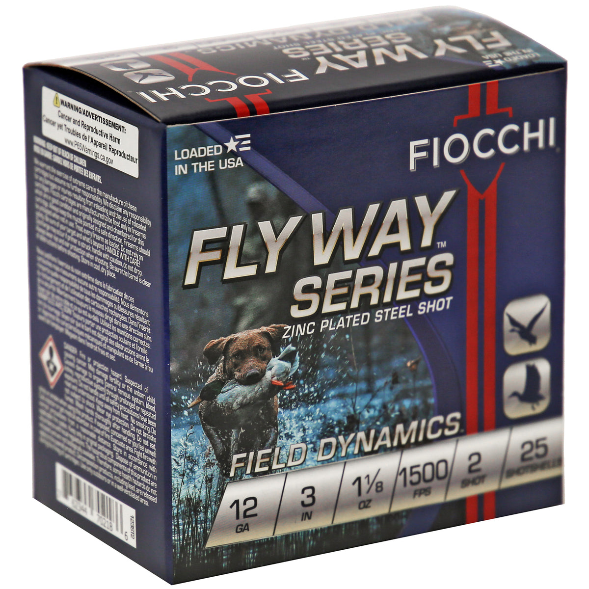 FIOCCHI FLYWAY 12GA 3&quot; 1-1/8OZ #2 1500FPS 25RD