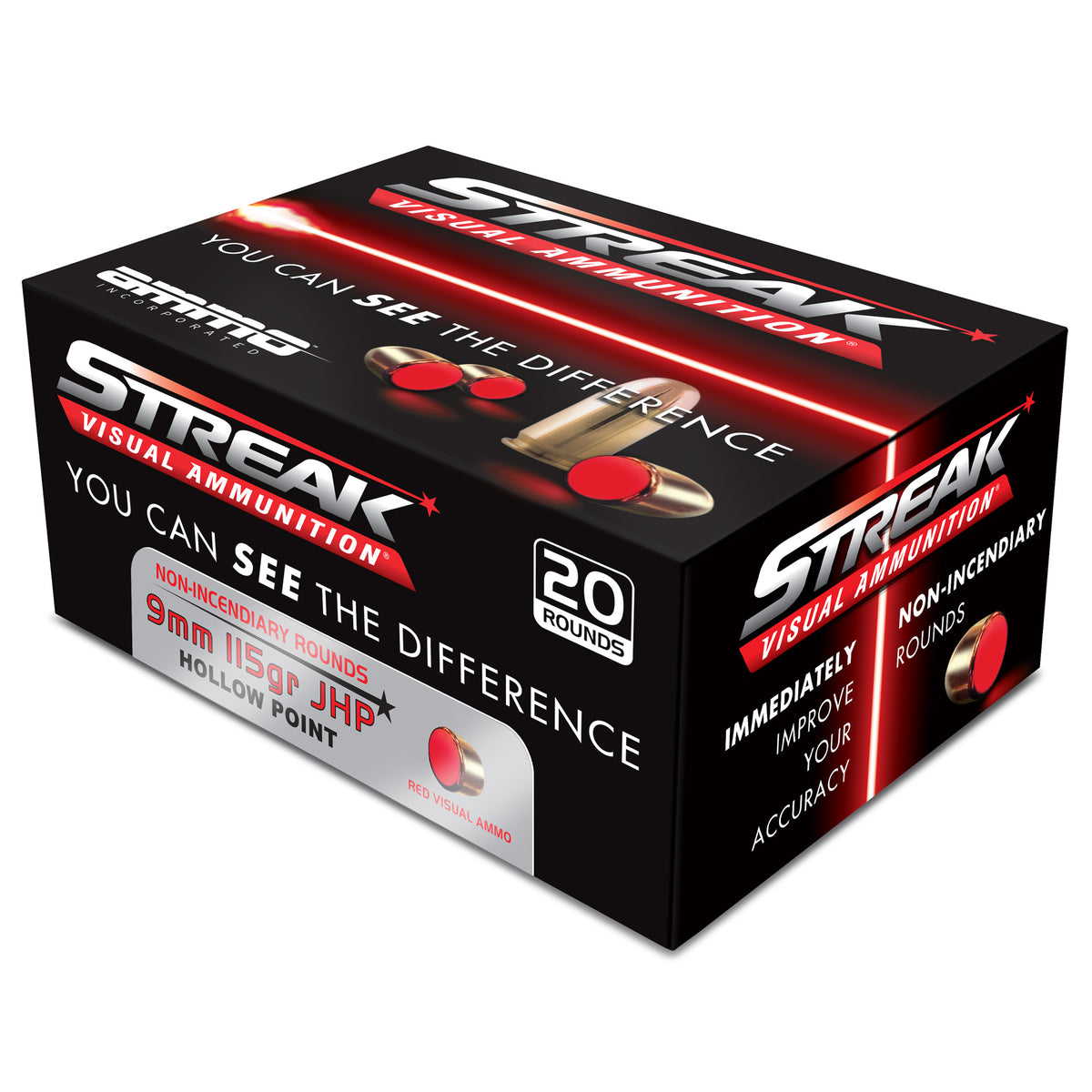 STREAK RED 9MM 115GR JHP 20RD