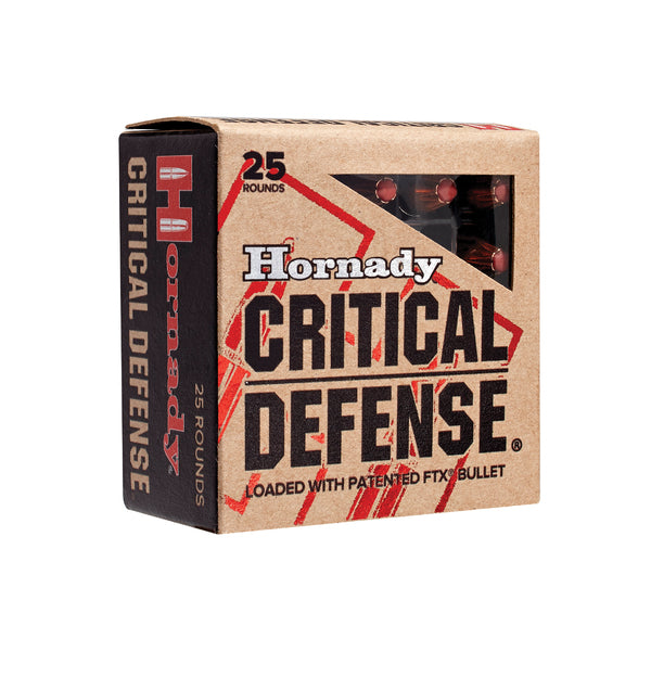 HORNADY CRITICAL DEFENSE 9MM LUGER 115GR FTX 25RD